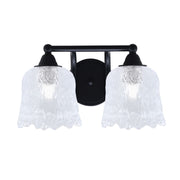 Toltec Paramount 2-Light Bath Bar | Modern Matte Black Steel and Clear Lava Glass | Bathroom & Powder Room Vanity | 8 x 8.75 in | Model 3422-MB-4230