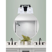 Toltec Paramount 2-Light Bath Bar | Modern Matte Black Steel and Clear Lava Glass | Bathroom & Powder Room Vanity | 8 x 8.75 in | Model 3422-MB-4230