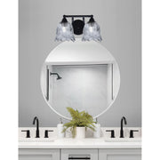 Toltec Paramount 2-Light Bath Bar | Modern Matte Black Steel and Smoke Lava Glass | Bathroom & Powder Room Vanity | 8 x 8.75 in | Model 3422-MB-4232