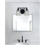 Toltec Paramount 2-Light Bath Bar | Modern Matte Black and Smoke Bubble Glass | Bathroom Vanity & Powder Room | 7.25 x 7.75 in | Model 3422-MB-5032