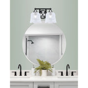 Toltec Paramount 2-Light Bath Bar | Matte Black & Brushed Nickel Steel and Clear Lava Glass | Bathroom & Powder Room Vanity | D 8 x H 8.75 in | Model 3422-MBBN-4230