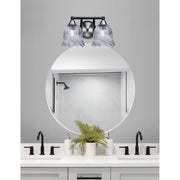 Toltec Paramount 8.75in 2-Light Bath Bar | Modern Matte Black & Brushed Nickel and Smoke Lava Glass | Bathroom Vanity | 8 x 8.75 in | Model 3422-MBBN-4232