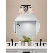 Toltec Paramount 8.75in 2-Light Bath Bar | Modern Matte Black & Brushed Nickel and Amber Lava Glass | Bathroom Vanity | 8 x 8.75 in | Model 3422-MBBN-4233