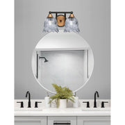 Toltec Paramount 8.75in 2-Light Bath Bar | Modern Matte Black and Brass with Smoke Lava Glass | Bathroom Vanity | 8 x 8.75 in | Model 3422-MBBR-4232