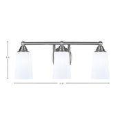 Toltec Paramount 3-Light Bath Bar | Brushed Nickel and White Opal Glass | Bathroom Vanity & Powder Room | 7.25 x 8.75 in | Model 3423-BN-261