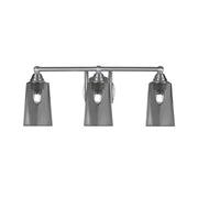 Toltec Paramount 3-Light Bath Bar | Brushed Nickel and Smoke Bubble Glass | Bathroom Vanity & Powder Room | 7.25 x 8.75 in | Model 3423-BN-262