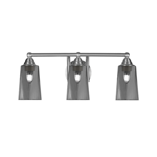 Toltec Paramount 3-Light Bath Bar | Brushed Nickel and Smoke Bubble Glass | Bathroom Vanity & Powder Room | 7.25 x 8.75 in | Model 3423-BN-262