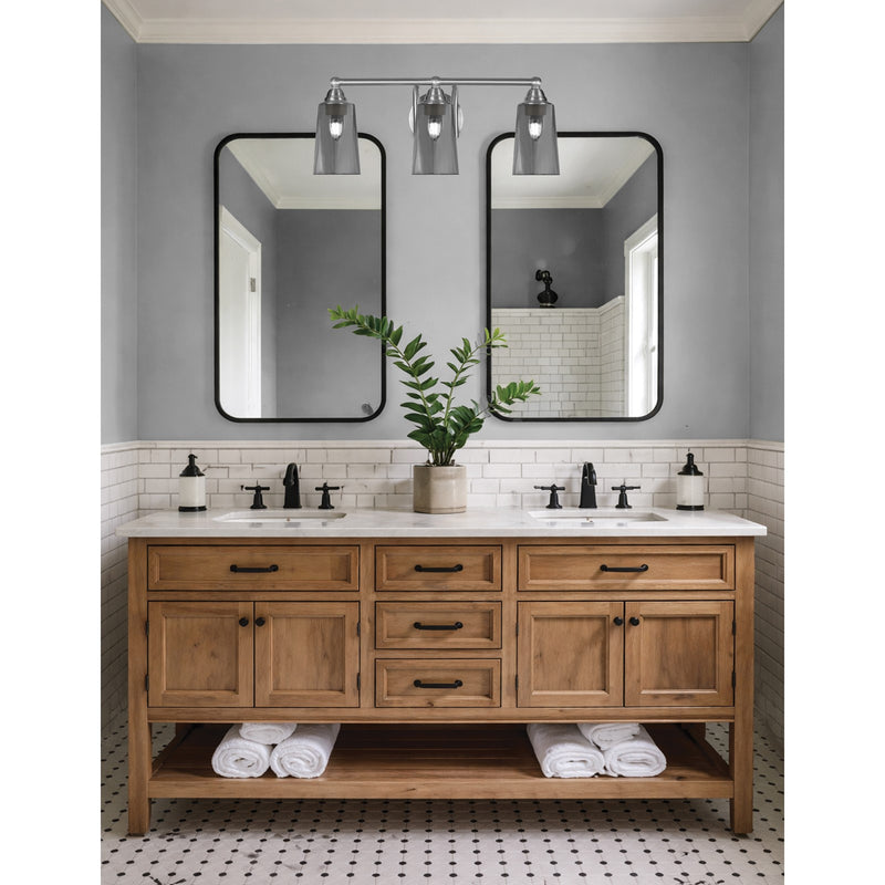 Toltec Paramount 3-Light Bath Bar | Brushed Nickel and Smoke Bubble Glass | Bathroom Vanity & Powder Room | 7.25 x 8.75 in | Model 3423-BN-262