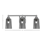 Toltec Paramount 3-Light Bath Bar | Brushed Nickel and Smoke Bubble Glass | Bathroom Vanity & Powder Room | 7.25 x 8.75 in | Model 3423-BN-262