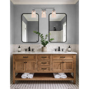 Toltec Paramount 3-Light Bath Bar | Brushed Nickel and Amber Gradient Glass | Bathroom Vanity & Powder Room | 7.25 x 8.75 in | Model 3423-BN-263