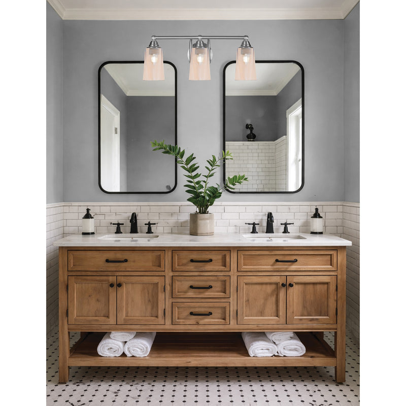 Toltec Paramount 3-Light Bath Bar | Brushed Nickel and Amber Gradient Glass | Bathroom Vanity & Powder Room | 7.25 x 8.75 in | Model 3423-BN-263
