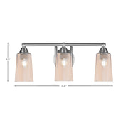 Toltec Paramount 3-Light Bath Bar | Brushed Nickel and Amber Gradient Glass | Bathroom Vanity & Powder Room | 7.25 x 8.75 in | Model 3423-BN-263