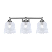 Toltec Paramount 3-Light Bath Bar | Brushed Nickel and Clear Lava Glass | Bathroom Vanity & Powder Room | 8 x 8.75 in | Model 3423-BN-4230