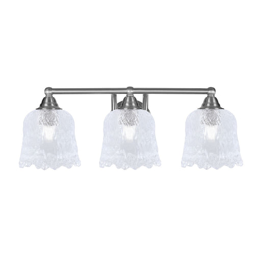 Toltec Paramount 3-Light Bath Bar | Brushed Nickel and Clear Lava Glass | Bathroom Vanity & Powder Room | 8 x 8.75 in | Model 3423-BN-4230