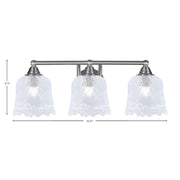 Toltec Paramount 3-Light Bath Bar | Brushed Nickel and Clear Lava Glass | Bathroom Vanity & Powder Room | 8 x 8.75 in | Model 3423-BN-4230