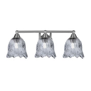 Toltec Paramount 3-Light Bath Bar | Brushed Nickel Steel and Smoke Bubble Glass | Bathroom Vanity & Powder Room | 8 x 8.75 in | Model 3423-BN-4232