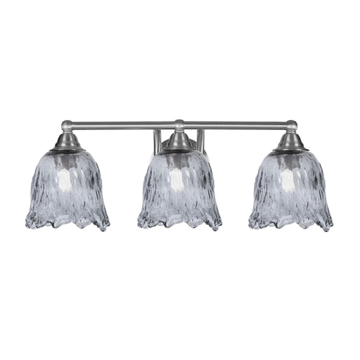 Toltec Paramount 3-Light Bath Bar | Brushed Nickel Steel and Smoke Bubble Glass | Bathroom Vanity & Powder Room | 8 x 8.75 in | Model 3423-BN-4232
