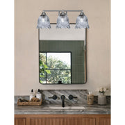 Toltec Paramount 3-Light Bath Bar | Brushed Nickel Steel and Smoke Bubble Glass | Bathroom Vanity & Powder Room | 8 x 8.75 in | Model 3423-BN-4232