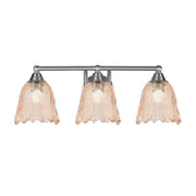 Toltec Paramount 3-Light Bath Bar | Brushed Nickel Steel and Amber Bubble Glass | Bathroom Vanity & Powder Room | 8 x 8.75 in | Model 3423-BN-4233