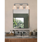 Toltec Paramount 3-Light Bath Bar | Brushed Nickel Steel and Amber Bubble Glass | Bathroom Vanity & Powder Room | 8 x 8.75 in | Model 3423-BN-4233