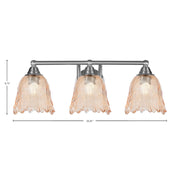 Toltec Paramount 3-Light Bath Bar | Brushed Nickel Steel and Amber Bubble Glass | Bathroom Vanity & Powder Room | 8 x 8.75 in | Model 3423-BN-4233