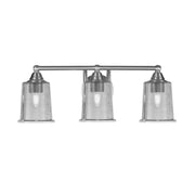 Toltec Paramount 3-Light Bath Bar | Brushed Nickel and Smoke Bubble Glass | Bathroom Vanity & Powder Room | 7.25 x 7.75 in | Model 3423-BN-5032