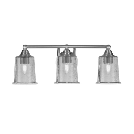 Toltec Paramount 3-Light Bath Bar | Brushed Nickel and Smoke Bubble Glass | Bathroom Vanity & Powder Room | 7.25 x 7.75 in | Model 3423-BN-5032