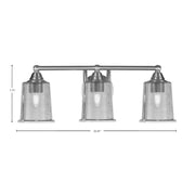 Toltec Paramount 3-Light Bath Bar | Brushed Nickel and Smoke Bubble Glass | Bathroom Vanity & Powder Room | 7.25 x 7.75 in | Model 3423-BN-5032