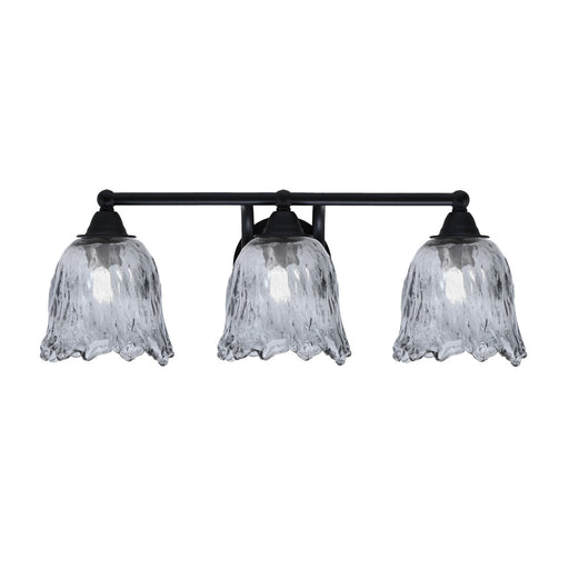 Toltec Paramount 3-Light Bath Bar | Modern Matte Black and Smoke Lava Glass | Bathroom & Powder Room Vanity Light | 8 x 8.75 in | Model 3423-MB-4232