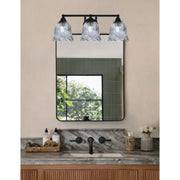 Toltec Paramount 3-Light Bath Bar | Modern Matte Black and Smoke Lava Glass | Bathroom & Powder Room Vanity Light | 8 x 8.75 in | Model 3423-MB-4232