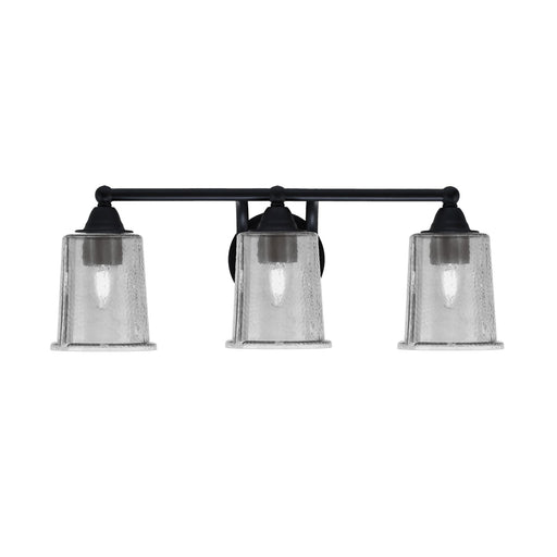 Toltec Paramount 3-Light Bath Bar | Modern Matte Black and Smoke Bubble Glass | Bathroom Vanity & Powder Room | 7.25 x 7.75 in | Model 3423-MB-5032