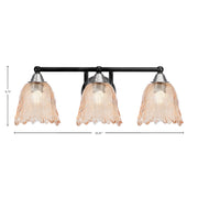 Toltec Paramount 3-Light Bath Bar | Modern Matte Black and Brushed Nickel with Amber Lava Glass | Bathroom Vanity Lighting | 8 x 8.75 in | Model 3423-MBBN-4233