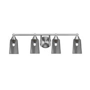 Toltec Paramount 4-Light Bath Bar | Brushed Nickel and Smoke Bubble Glass | Bathroom Vanity & Powder Room | 7.25 x 8.75 in | Model 3424-BN-262