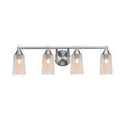Toltec Paramount 4-Light Bath Bar | Brushed Nickel and Amber Gradient Glass | Bathroom Vanity & Powder Room | 7.25 x 8.75 in | Model 3424-BN-263