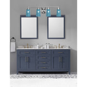 Toltec Paramount 4-Light Bath Bar | Brushed Nickel and Blue Gradient Glass | Bathroom Vanity & Powder Room | 7.25 x 8.75 in | Model 3424-BN-265