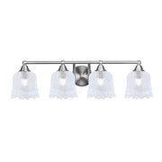 Toltec Paramount 4-Light Bath Bar | Modern Brushed Nickel and Clear Lava Glass | Bathroom Vanity & Powder Room | 8 x 8.75 in | Model 3424-BN-4230