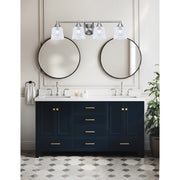 Toltec Paramount 4-Light Bath Bar | Modern Brushed Nickel and Clear Lava Glass | Bathroom Vanity & Powder Room | 8 x 8.75 in | Model 3424-BN-4230