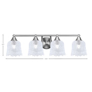 Toltec Paramount 4-Light Bath Bar | Modern Brushed Nickel and Clear Lava Glass | Bathroom Vanity & Powder Room | 8 x 8.75 in | Model 3424-BN-4230