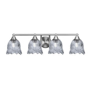 Toltec Paramount 4-Light Bath Bar | Brushed Nickel Steel and Smoke Lava Glass | Bathroom Vanity & Powder Room | 8 x 8.75 in | Model 3424-BN-4232