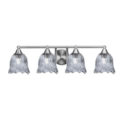 Toltec Paramount 4-Light Bath Bar | Brushed Nickel Steel and Smoke Lava Glass | Bathroom Vanity & Powder Room | 8 x 8.75 in | Model 3424-BN-4232