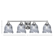 Toltec Paramount 4-Light Bath Bar | Brushed Nickel Steel and Smoke Lava Glass | Bathroom Vanity & Powder Room | 8 x 8.75 in | Model 3424-BN-4232