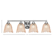 Toltec Paramount 4-Light Bath Bar | Brushed Nickel Steel and Amber Lava Glass | Bathroom Vanity & Powder Room | 8 x 8.75 in | Model 3424-BN-4233