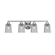 Toltec Paramount 4-Light Bath Bar | Modern Brushed Nickel and Smoke Bubble Glass | Bathroom Vanity & Powder Room | 7.25 x 7.75 in | Model 3424-BN-5032