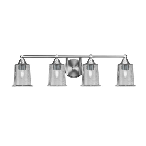 Toltec Paramount 4-Light Bath Bar | Modern Brushed Nickel and Smoke Bubble Glass | Bathroom Vanity & Powder Room | 7.25 x 7.75 in | Model 3424-BN-5032