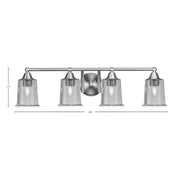 Toltec Paramount 4-Light Bath Bar | Modern Brushed Nickel and Smoke Bubble Glass | Bathroom Vanity & Powder Room | 7.25 x 7.75 in | Model 3424-BN-5032