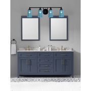 Toltec Paramount 4-Light Bath Bar | Modern Matte Black Steel and Blue Gradient Glass | Bathroom & Powder Room Vanity Light | 7.25 x 8.75 in | Model 3424-MB-265