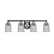 Toltec Paramount 4-Light Bath Bar | Modern Matte Black & Brushed Nickel with Smoke Bubble Glass | Bathroom Vanity Light | 7.25 x 7.75 in | Model 3424-MBBN-5032