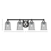 Toltec Paramount 4-Light Bath Bar | Modern Matte Black & Brushed Nickel with Smoke Bubble Glass | Bathroom Vanity Light | 7.25 x 7.75 in | Model 3424-MBBN-5032