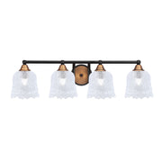 Toltec Paramount 4-Light Bath Bar | Modern Matte Black and Brass with Clear Lava Glass | Bathroom Vanity & Powder Room | 8.75 in H | Model 3424-MBBR-4230