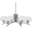 Toltec Kurve 202 6Lt Chandelier, Graphite, 7" Clear Bubble - 3706-GP-202